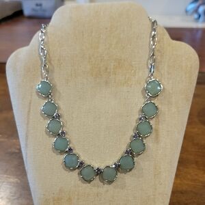Lia Sophia Green and Silver Necklace with Elegant Design